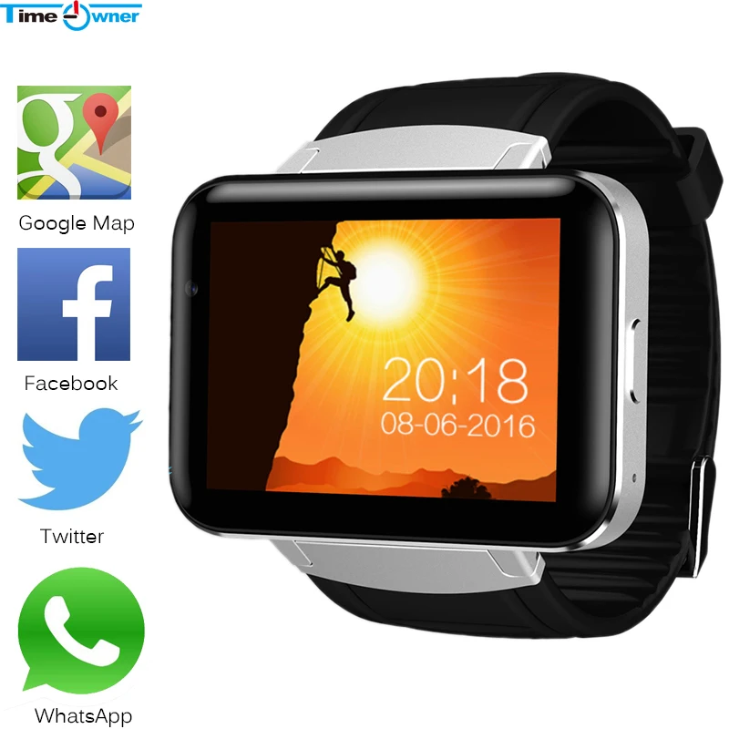 

Time Owner Bluetooth Clock Smart Watch Android 4.4 OS 512MB RAM 4GB ROM Notification Support SIM Card Google Play/Map/Voice