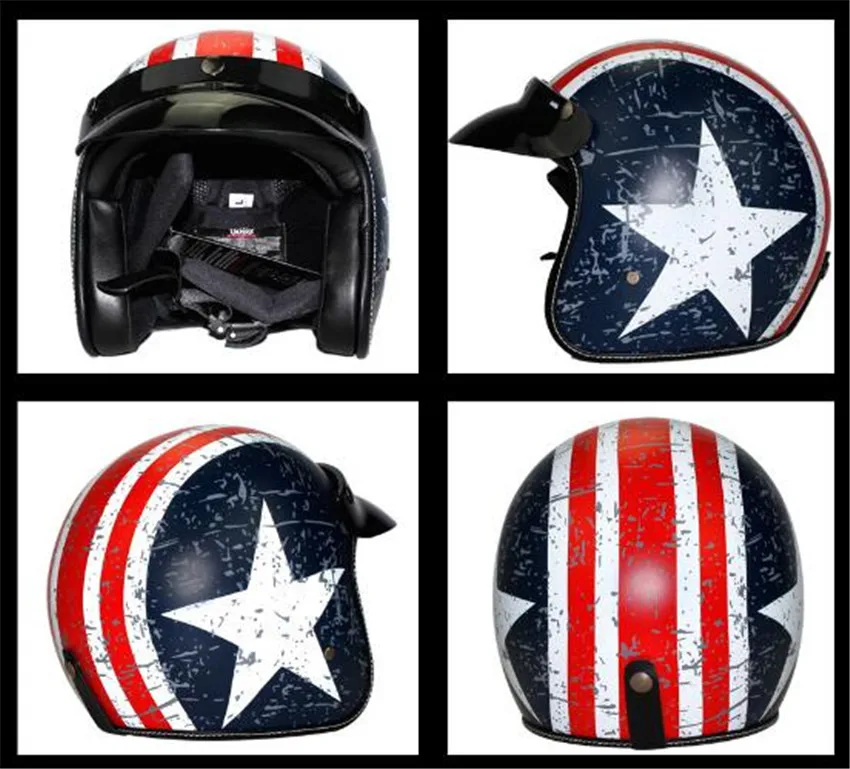 moto rcycle шлем jet винтажный шлем с открытым лицом Ретро 3/4 полушлем casco moto capacete Ретро moto cross moto rcycle M L XL