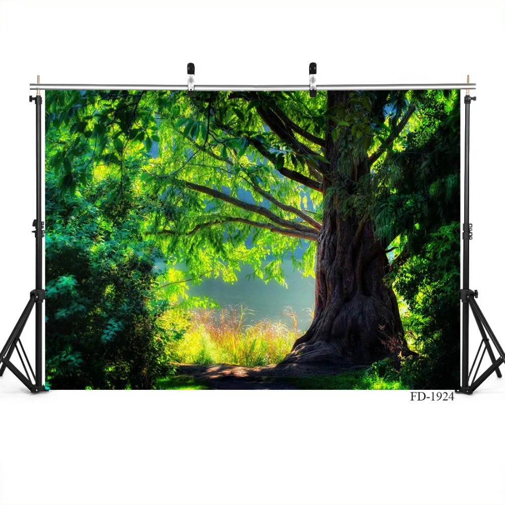 

Фоны для фотосъемки для фотостудии зеленый большой Живописный Дерево виниловые Фото фоны для продажи детей детской фотосессии новорожденных