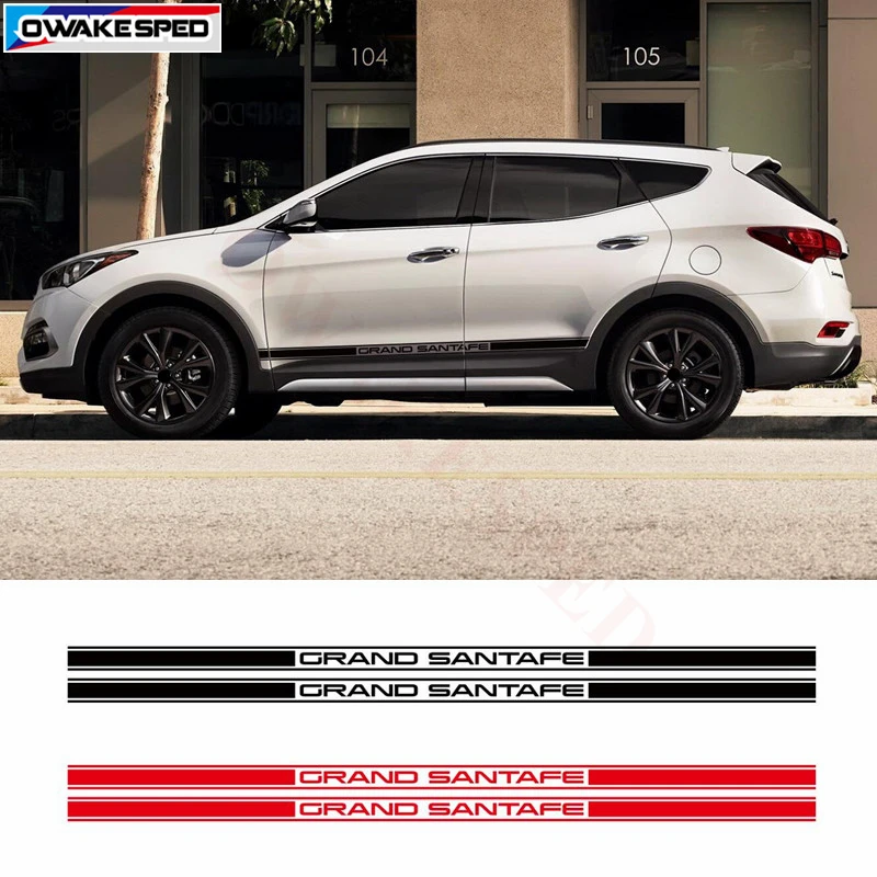 Двусторонние наклейки на боковые двери автомобиля для Hyundai Grand Santa Fe гоночные