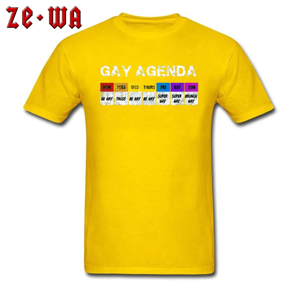 Gay agenda T-shirt -4292 Dominant Short Sleeve Comics T-Shirt Cotton Fabric O-Neck Man Tops Shirt Casual Tees Lovers Day Gay agenda T-shirt -4292 yellow