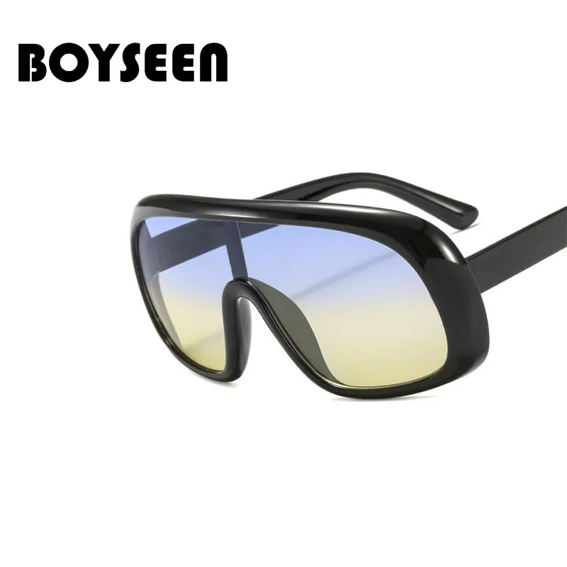 BOYSEEN Fashion big frame sunglasses cool one piece reflective sun