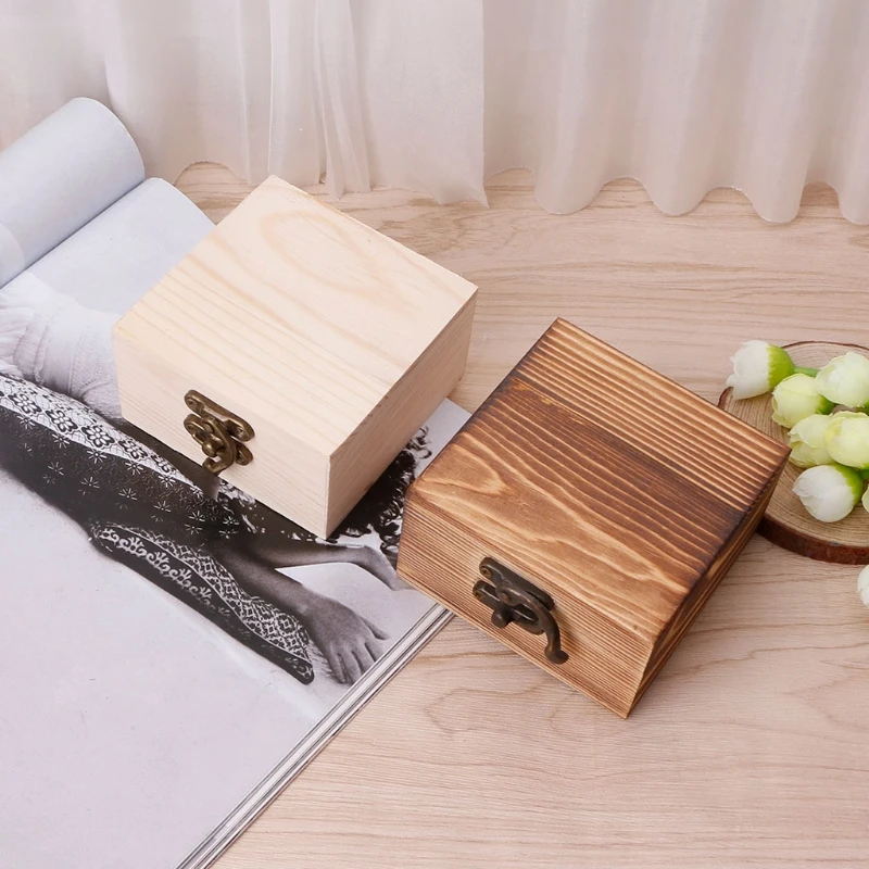 Винтажный деревянный шарнирный ящик, чехол для хранения ювелирных изделий, органайзер для мелочей, органайзер для макияжа, винтажный деревянный шарнирный ящик, Органайзер