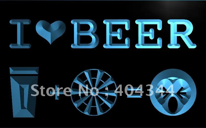 

LB935- I Love Beer Dart Cup Bar Pub Decor Light Sign