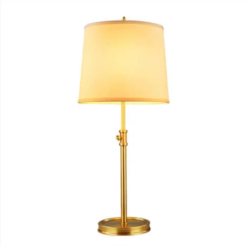 

Bedroom Bedside table light Originality Copper Lamp Study Room Cloth Cover Desk light Ways Desk Lamp wl3241040