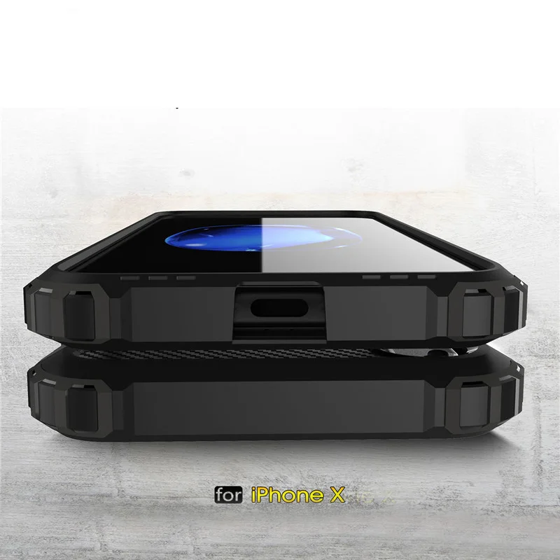 HereCaseStrong Hybrid Tough Shockproof Armor Phone Back Case for iPhone X 8 8 Plus Hard Rugged Impact Phone Protective Cover Funda (7)