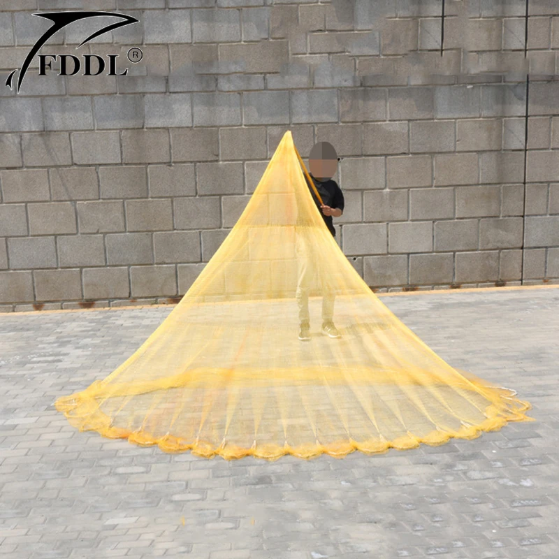

With Sinker American Hand Cast Net 2.5m 3.3m Catch Fishing Net Woven nylon thread Cast Net Fly Hand Throw Gill Network