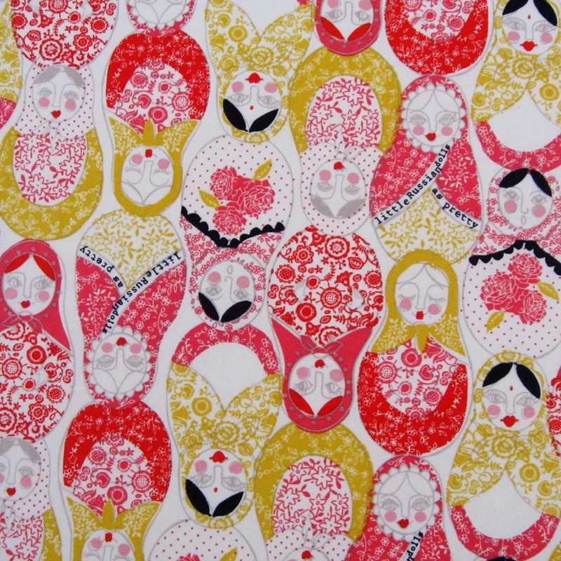 050 140cmx50cm Cotton Woven Fabric little Russian dollin Fabric from