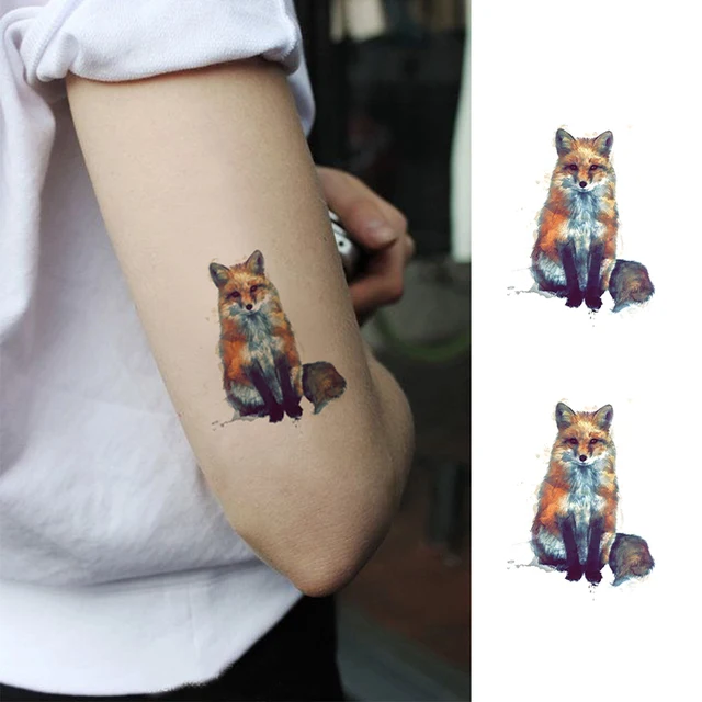Waterproof Temporary Fake Tattoo Stickers Fox Animals Oil Painting Design Body Art Make Up Tool Waterproof Temporary Fake Tattoo Stickers Fox Animals Oil Painting Design Body Art Make Up Tool