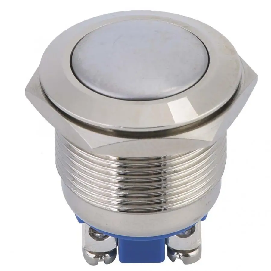 

40pcs Button Switch 19mm Metal Waterproof Momentary Push Button Switch Auto Reset Round Head 2-Pin