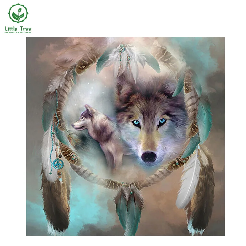 2017 Real New Diy 3d Diamond Painting Knitting Wolf Needles Canvas Oil Resin Craft Mosaic Embroidery | Дом и сад