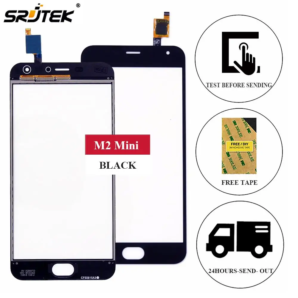 

Srjtek For Meizu M2 Mini For Meilan M2 Mini Touch Screen Digitizer Sensor Front Glass Panel Replacement 5.0'' For M 2 Mini Black
