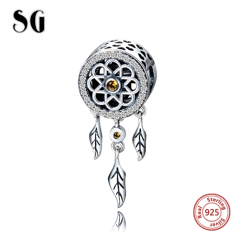 

SG 100% 925 Sterling Silver Charms Dream catcher Beads Fit European bracelets fashion beads diy Jewelry making for women gifts