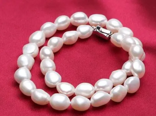 

08148 natural south sea white baroque pearl necklace