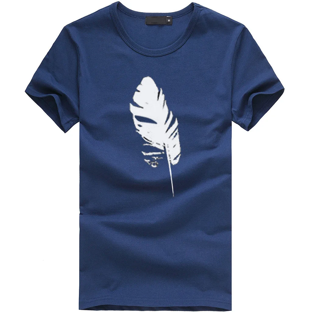 Модная женская рубашка, свободная рубашка с коротким рукавом, с принтом в виде листьев, Повседневная рубашка с круглым вырезом, уличная рубашка, Camisa Feminina Camisa#10 - Цвет: Blue