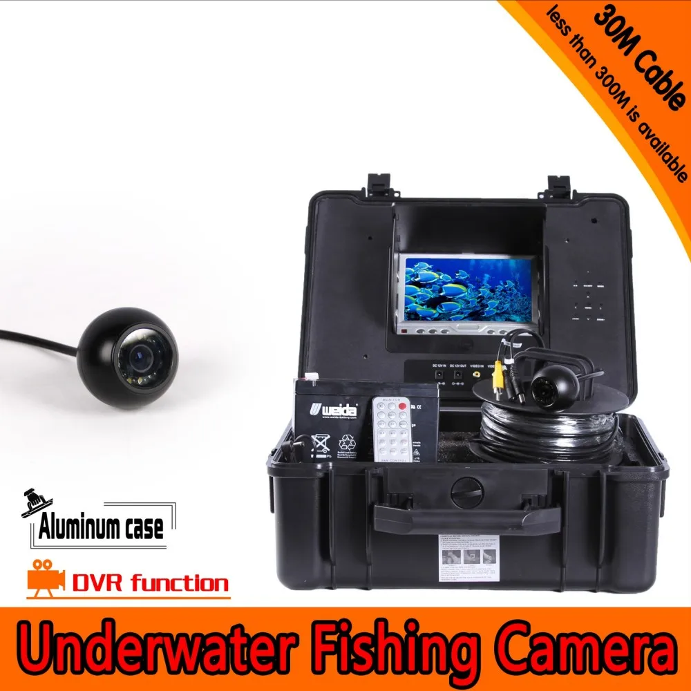 Купол Форма подводный Рыбалка Камера комплект с Глубина 30 метров кабель и 7 дюймов ЖК-дисплей Мониторы с DVR Функция и экранное меню