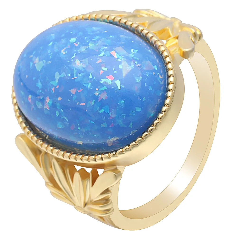 blue fire opal mens ring