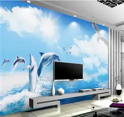 Современные Дельфин любителей фото обои фрески гостиная обои ТВ фон обои