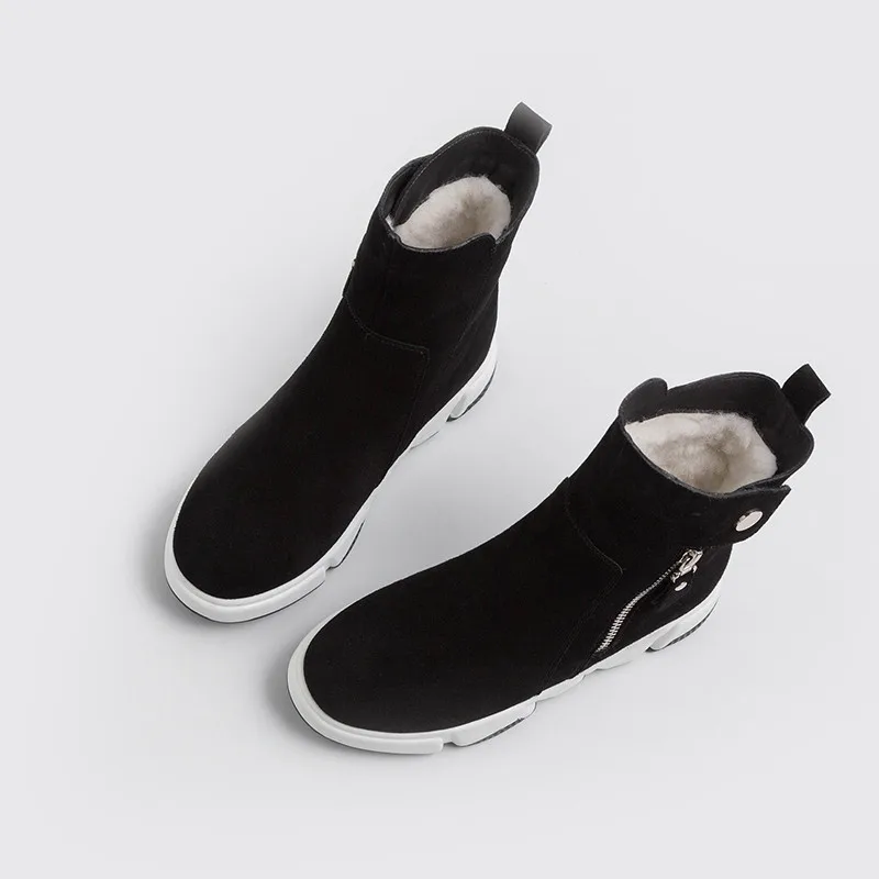 Najtaniej MORAZORA 2019 new arrival zimowe buty zamszowe botki dla kobiet okrągłe toe najwyższej jakości ciepłe wełniane śniegowce kobiet