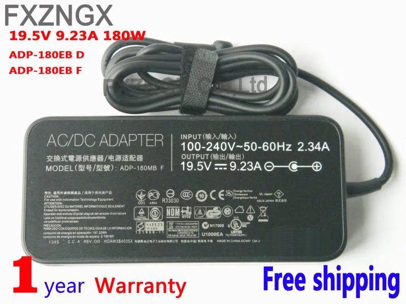 

FXZNGX 19.5V 9.23A 180W Charger Adapter Model: ADP-180MB F For ASUS Portable Computer G46VW, G55VW, G70G, G70S, G70SG, G75JW