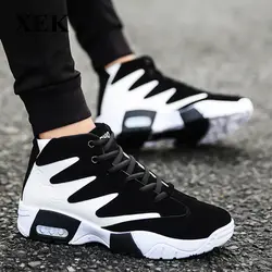 XEK/2019 Весенняя мужская обувь, модная удобная обувь черного и белого цвета, мужская обувь с высоким берцем, повседневная обувь ZLL679
