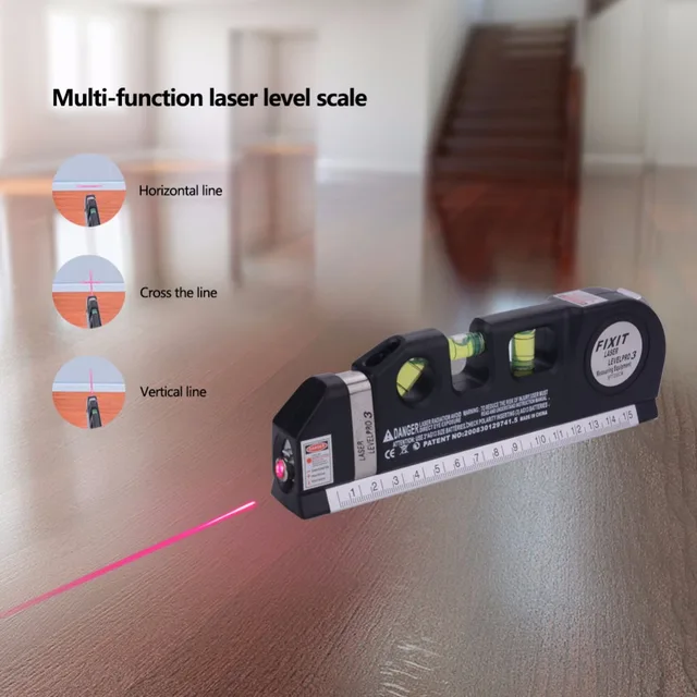 Special Offers LV-03 Laser Level Horizon Vertical Measure 8FT Aligner Standard and Metric Ruler Multipurpose Measure Level Laser Black Special Offers LV-03 Laser Level Horizon Vertical Measure 8FT Aligner Standard and Metric Ruler Multipurpose Measure Level Laser Black