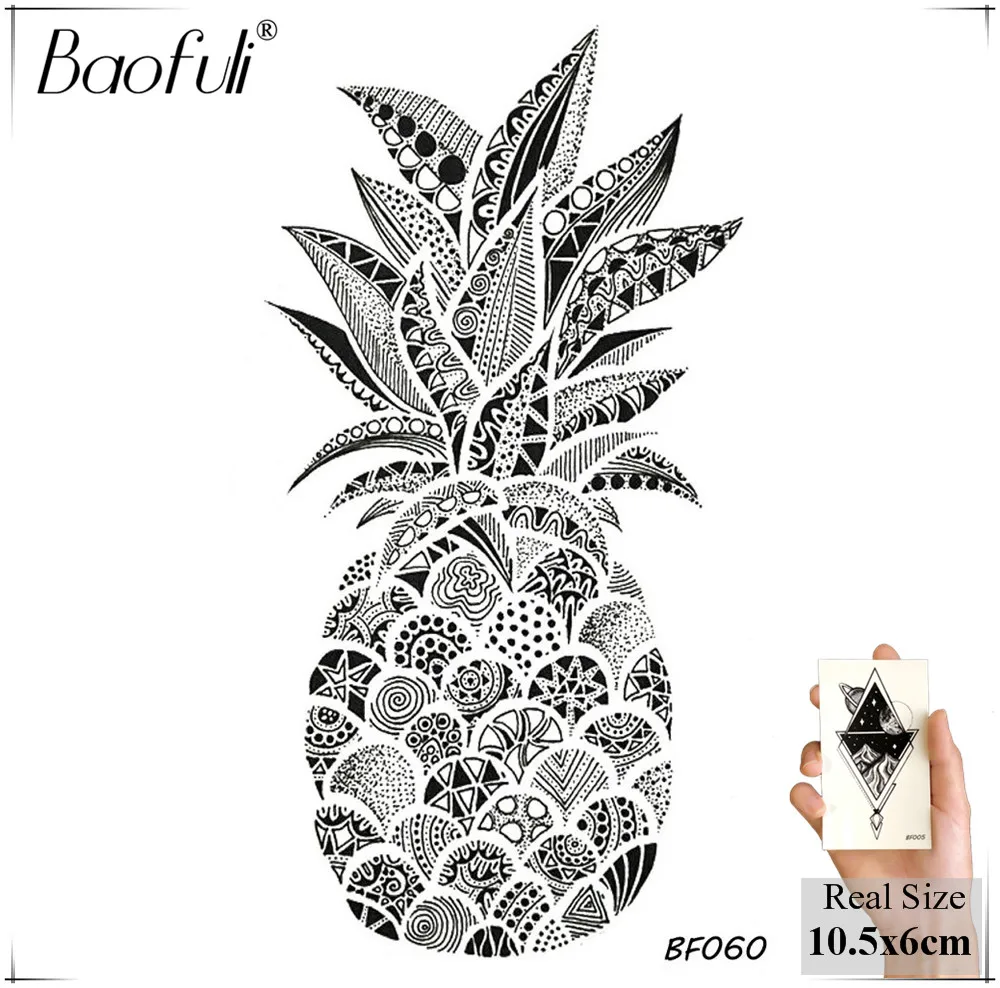 BAOFULI النساء الحناء الزهور المؤقتة الوشم الأناناس المياه نقل وهمية الوشم الأسود مثير الجسم الفن المتاح لصاقات وشم BAOFULI النساء الحناء الزهور المؤقتة الوشم الأناناس المياه نقل وهمية الوشم الأسود مثير الجسم الفن المتاح لصاقات وشم