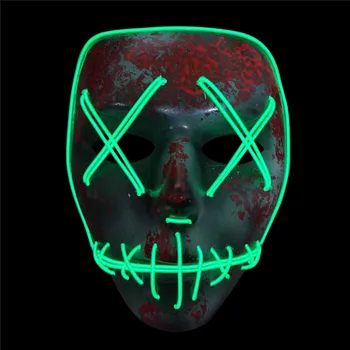 

Creative Halloween SKELETON Shaped LED Flashing Mask Horror Fluorescent EL Wire LED Light Awesome Glow Mask Party Cosplay Props