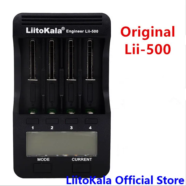 LiitoKala lii-500 lcd 3,7 V/1,2 V AA/AAA 18650/26650/16340/14500/10440/18500 зарядное устройство с экраном+ 12V2A адаптер lii500 5V1A - Цвет: Темно-серый