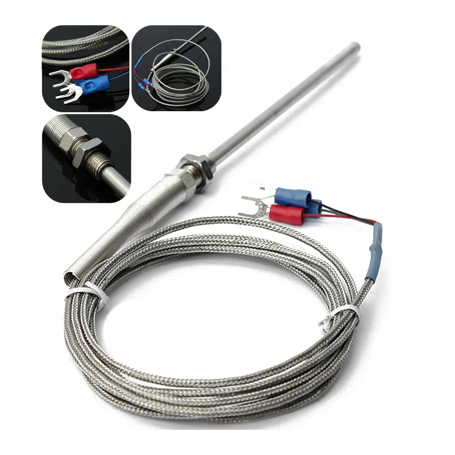 KSOL стальной датчик температуры Pt100 RTD кабель датчика 2 м 98 мм 3 провода-50 ~ 400 Цельсия