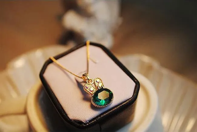 N155 Bunny Pendant Necklaces Fashion Jewelry Animal Rabbit Collares Charm Necklace Bijoux Green Crystal High Quality 2017 10 N155 Bunny Pendant Necklaces Fashion Jewelry Animal Rabbit Collares Charm Necklace Bijoux Green Crystal High Quality 2017 10