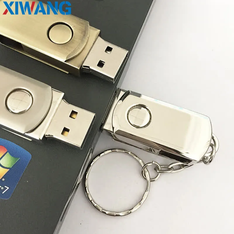 

new Metal Rotation Usb Flash Drive 2.0 4GB 8GB 16GB 32GB 64GB Logo Custom PenDrive Creative Thumb U Disk Storage Device