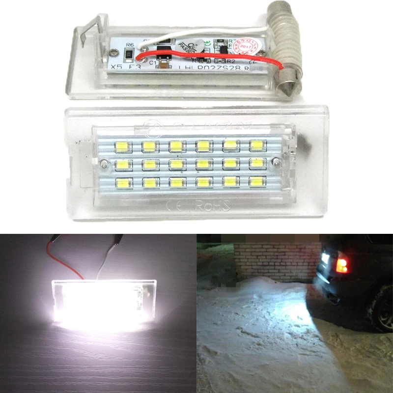 LED License Plate Light Pair – Fits 1988–2000 Chevy GMC C/K Pickup – Chrome Housing