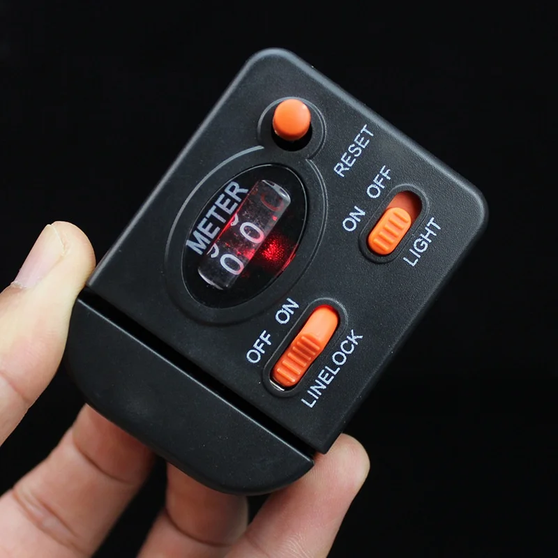 

99m Digital Display Fishing Line Length Counter Depth Finder With Light Clip On Rod Professional