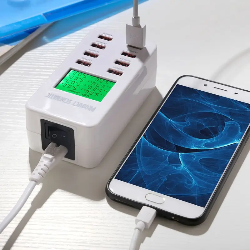 8 ميناء USB شاحن سريع شاشة الكريستال السائل متعددة منفذ USB محطة شحن للهواتف الذكية أقراص امدادات الطاقة جديد وصول 8 ميناء USB شاحن سريع شاشة الكريستال السائل متعددة منفذ USB محطة شحن للهواتف الذكية أقراص امدادات الطاقة جديد وصول