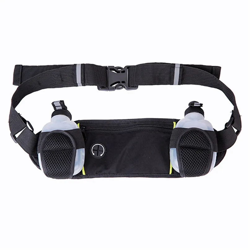 Nylon Waist Pack Men Women Dual Water Bottle Pockets Pack Bum Bags Hip