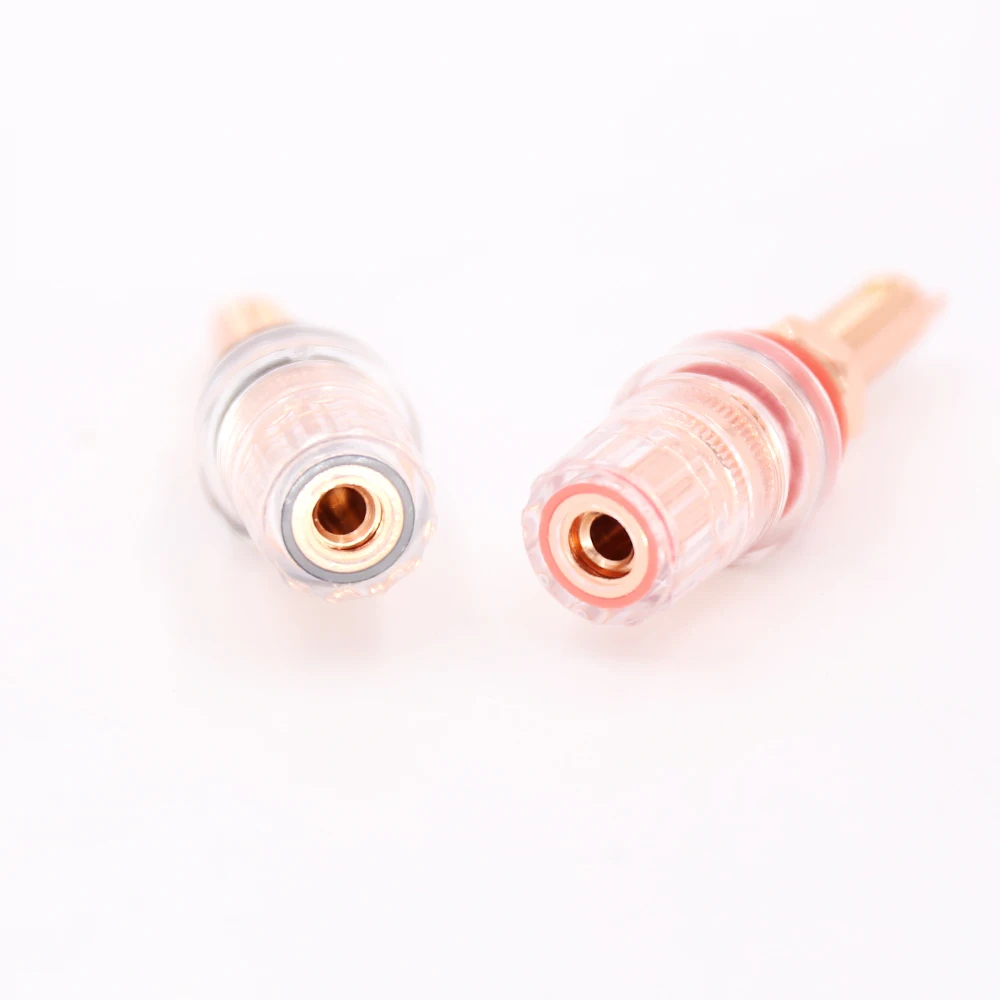 4pcs Hi-End pure Red Coppper Hifi audio Speaker Amplifier Binding Post Terminal 65mm