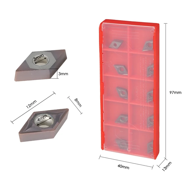 10PCS/box Carbide Inserts Cutter Turning Inserts Tool  DCMT0702 YBC205 CNC Blades Set for Lathe Turning Boring Tool