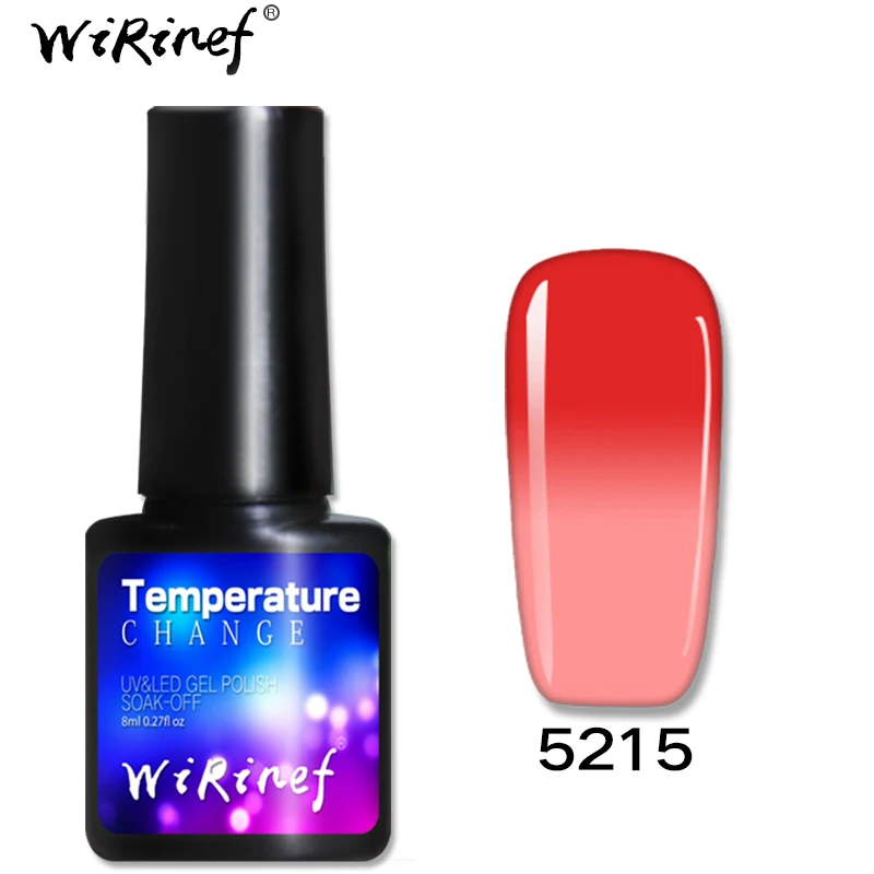 WiRinef 8 мл термальный меняющий Цвет Гель-лак для ногтей температура замочить от УФ Гибридный лак Волшебный Гель-лак - Цвет: 5215