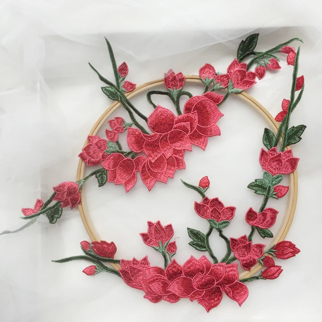 1 Set Embroidery Flower Sew On Patch Applique diy Crafts Stiker Sewing Lace Fabric for Jeans Hat