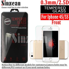 Sinzean 100 шт/партия для Apple iPhone 5/5s/5C/5SE/4/4S протектор экрана из закаленного стекла 0,3 мм 2.5D 9 H с розничной упаковкой