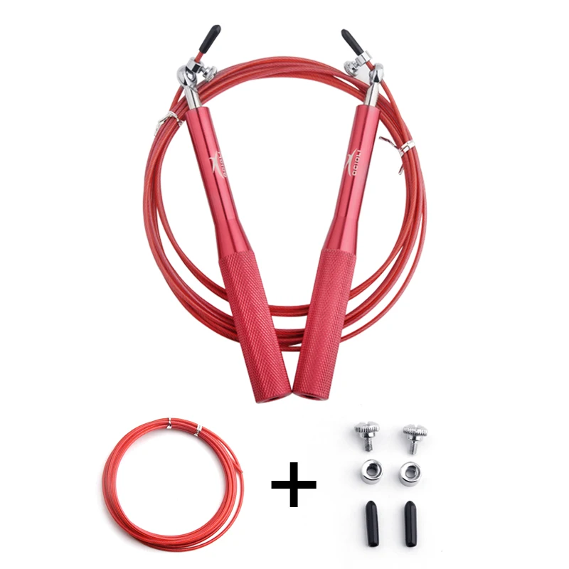 Crossfit Профессиональная Скакалка для ММА Скакалка Регулируемая-скорость подшипника Фитнес Скакалка с заменой кабеля - Цвет: Красный