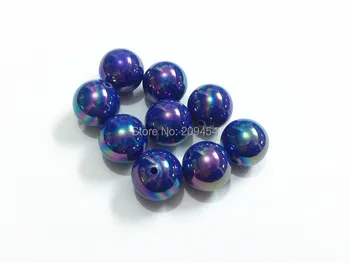 

12mm 500pcs/bag , 20mm 100pcs/bag, RoyalBlue AB Effect Solid Beads