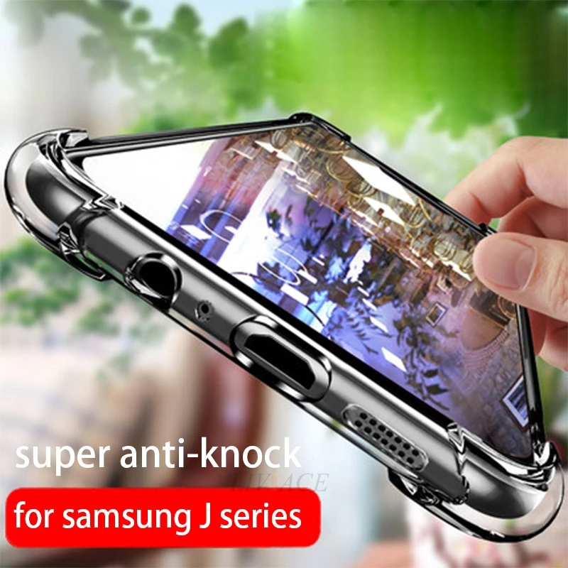 shockproof Airbag clear tpu phone case on for samsung galaxy j8 j6 j4 j7 j5 j32018 2017 2016 2015 prime pro duo cover funda |