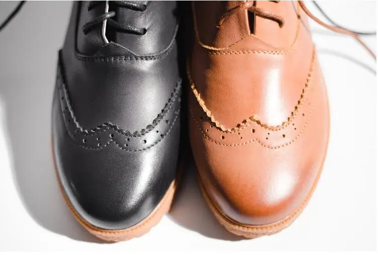 New 2016 The spring of the new vintage Genuine leather pure handm shoes Oxford airfoil front tie thick bottom shoes,Yellow/Black New 2016 The spring of the new vintage Genuine leather pure handm shoes Oxford airfoil front tie thick bottom shoes,Yellow/Black