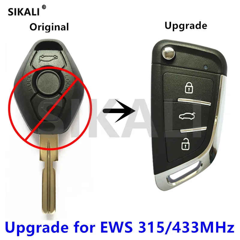 

SIKALI Upgrade Remote Key 315MHz or 433MHz for BMW X3 X5 Z3 Z4 1/3/5/7 Series EWS System Vehicle Door Lock Control HU58 Blade