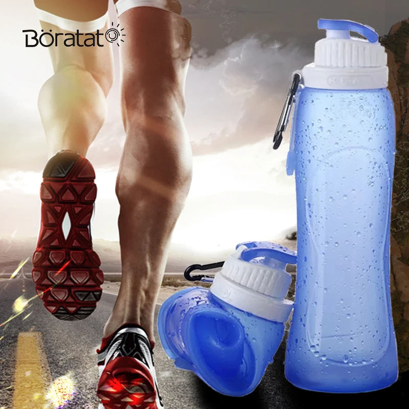 

500ML Collapsible Sports Bottle Silicone Folding Travel Bottle Drink Camping Water Bicycle Bottle