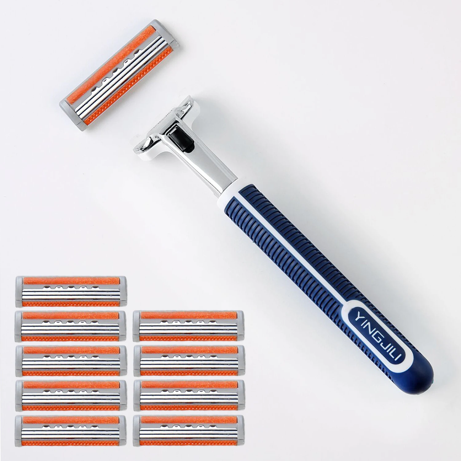 Cool Razor Handle & 10PCs Blade Refills for Man Shaving The 3 Blade US