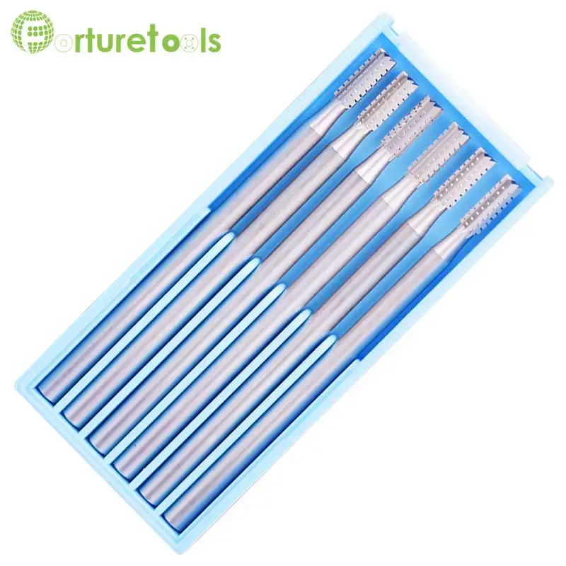 6pcs type F tungsten carving tools Router Bits dremel Rotary hand tools for jewelry head 0.6~2.3mm Shank dia 2.35mm TZ64