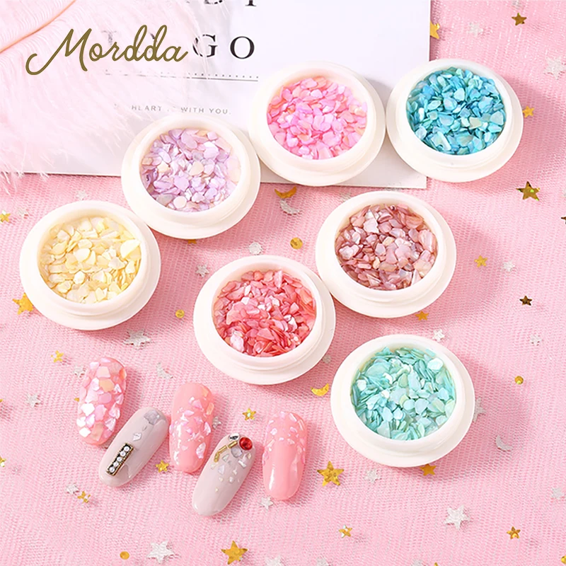 

MORDDA Nail Art Decorations For Nail Design Colorful Shell Nails Accessories All For Manicure 3D Nail Stones DIY Decor Supplies
